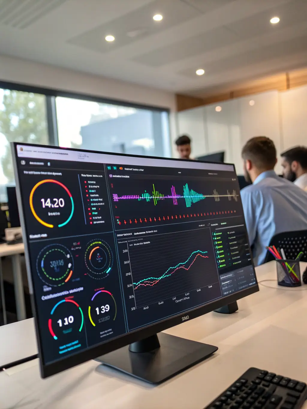 A dashboard displaying strategic management tools, including project timelines, resource allocation charts, and performance metrics, showcasing the strategic management tools feature of Copilote by gow.